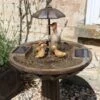 Duck Family Solar Water Feature -Outdoor Garden Care duck